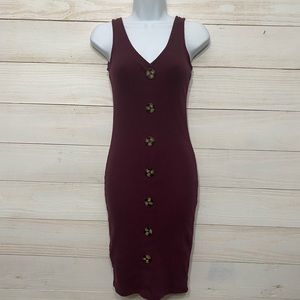 No boundaries size XS maroon dress with buttons